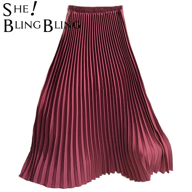 SheBlingBling Женская длинная юбка Сезон весна лето Эластичные с высокой талией