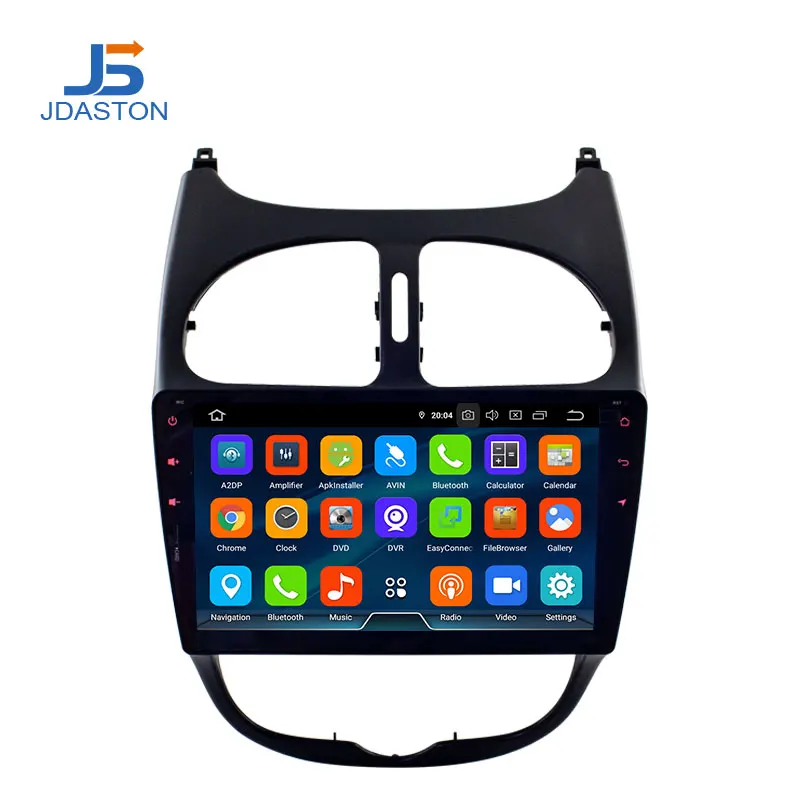 JDASTON Android 10 автомобильный DVD плеер для Peugeot 206 2002 2003 2004 2005 2006 2007 2008 WIFI мультимедийный