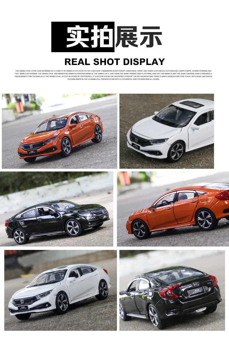 1/32 Новинка Honda Civic игрушечные машины сплав литья под давлением металлический Литье Свет Звук автомобиль игрушки для детей мальчиков Игрушки