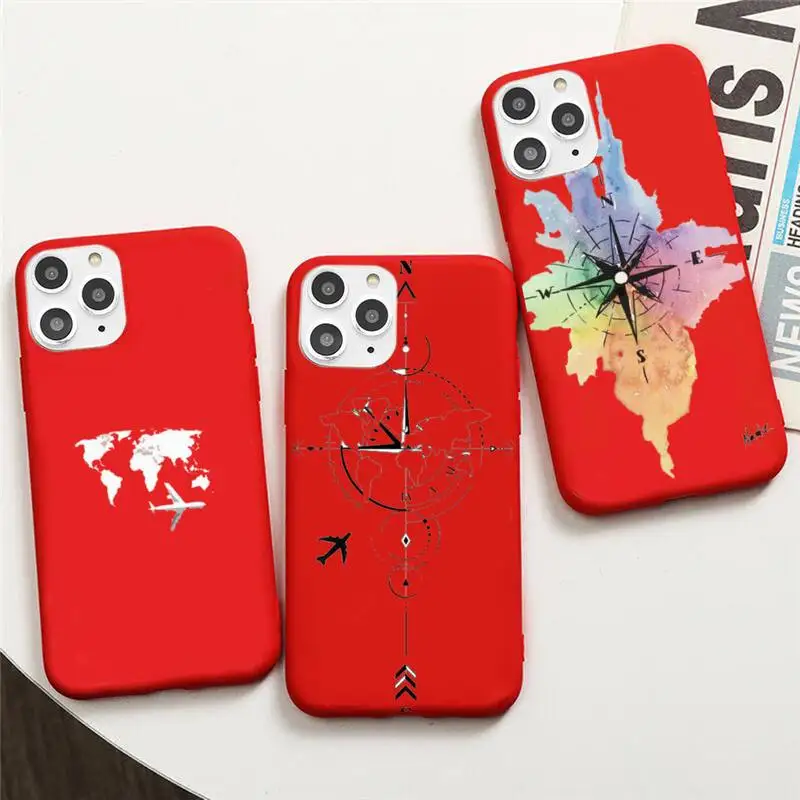 

Ottwn Airplane Phone Case For IPhone 6 6s 7 8 Plus X Xs Xr Xsmax 11 12 Pro Promax 12mini Candy Red Silicone Cover