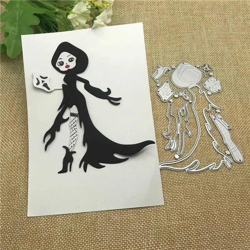 Хэллоуин Рождество макияж женщина урод картина металлические Вырубные штампы