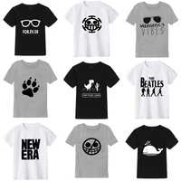 2021 new casual fashion personality map pure cotton childrens t shirt kids clothes girls and boys clothes high quality top