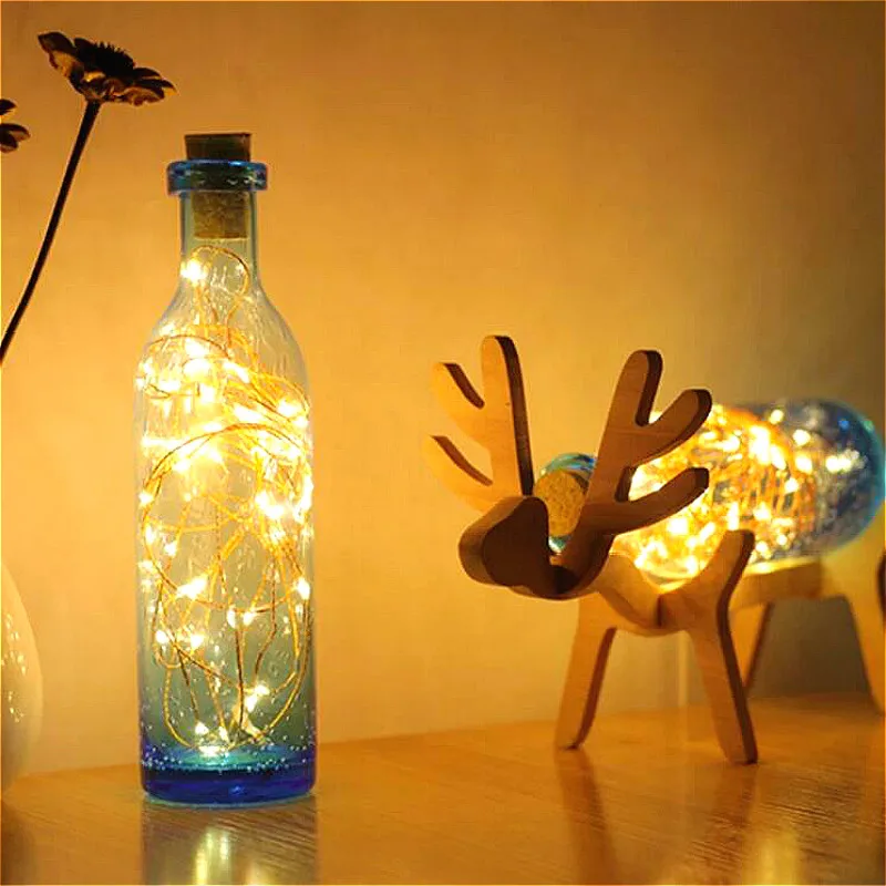 Светодиодный струнный светильник 2 м 20LED серебряный с медным проводом работающий