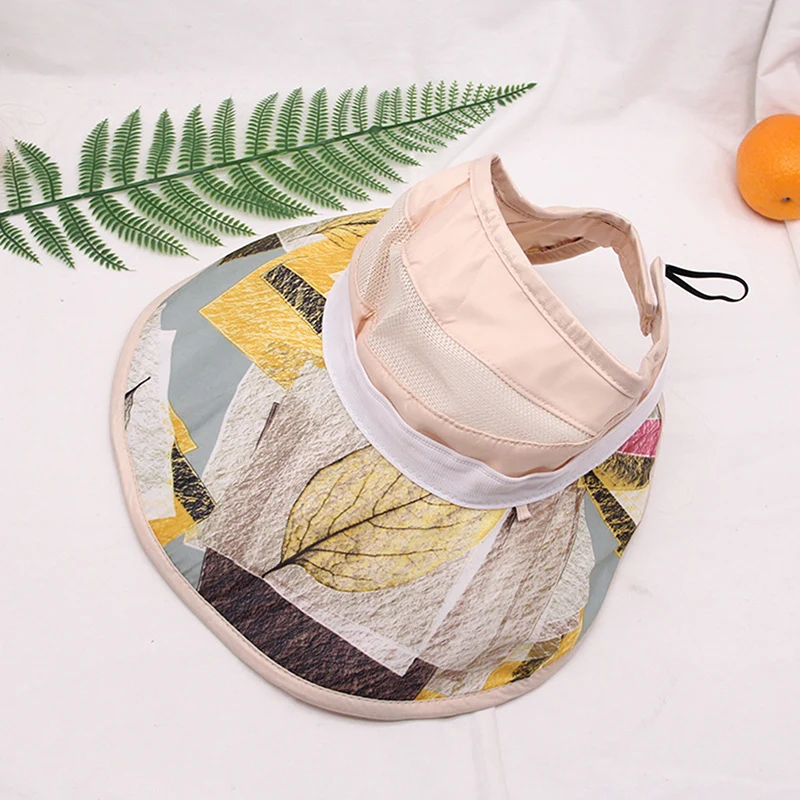 Summer Sun Hat Cap Protection Stripe Adjustable Empty Top Women's Elegant Ladies Simplicity Large Brimmed Hats | Спорт и