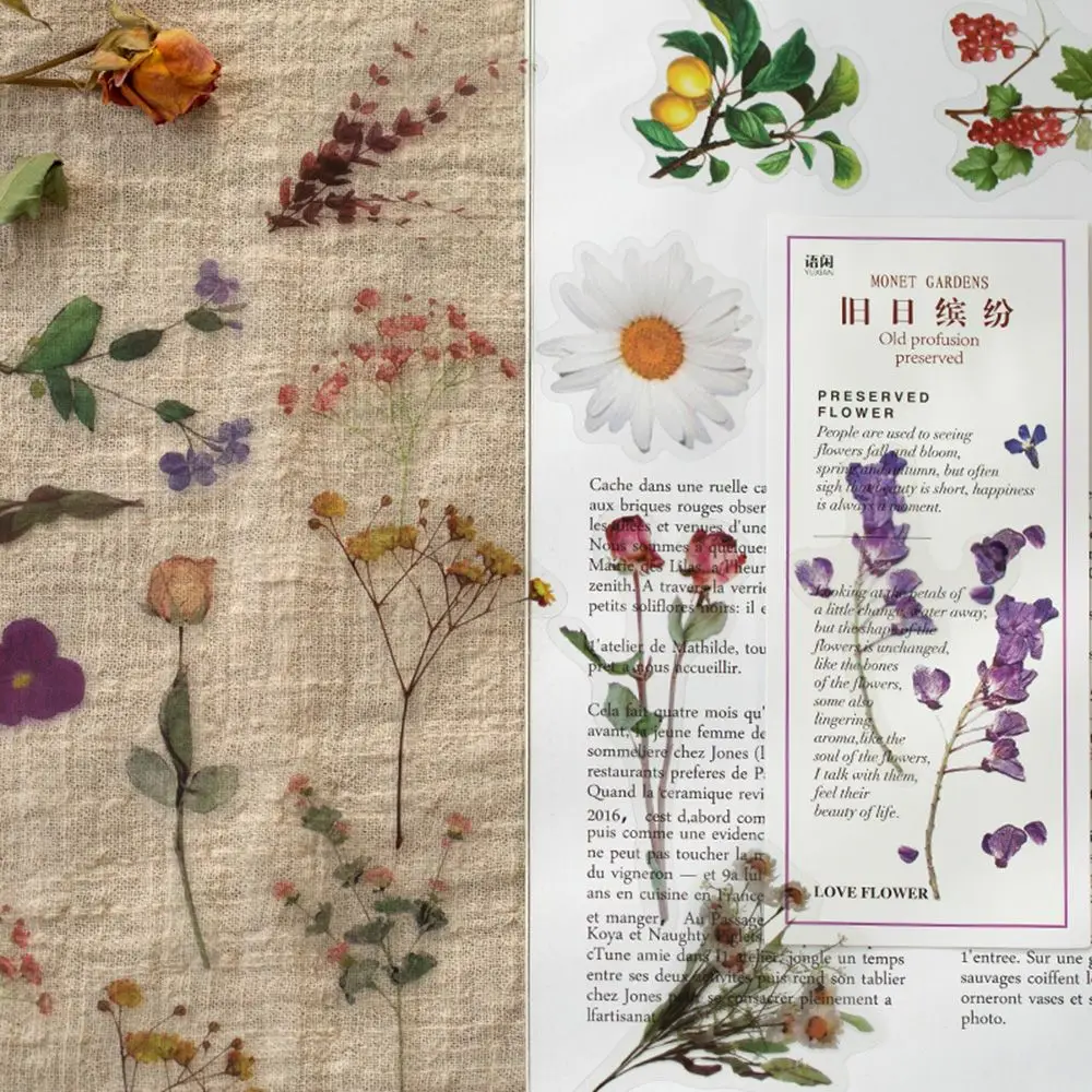 

Diary Decoration Large Size Abrasion Resistance Stationery Decal Flower Sticker Scrapbook Stickers Decorative Label