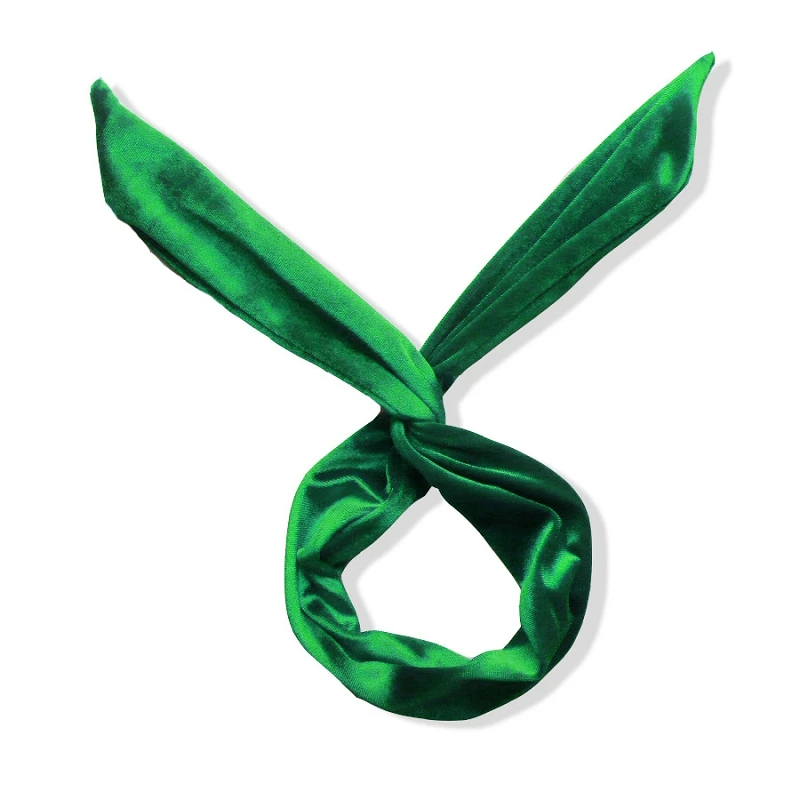 emerald green 1 шт., бархатная повязка для волос с кроликом, повязка для волос для женщин и девочек, аксессуары для волос, тюрбан с кроличьими ушками, повязка на голову, бандана - Цвет: emerald green