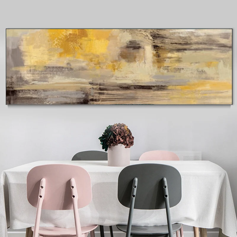 Абстрактная Золотая желтая картина маслом на холсте плакаты и печать