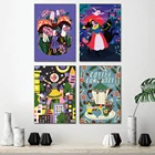 Алмазная живопись 5D сделай сам, мультяшный милый Сказочный современный постер, полноформатная Мозаика из страз, Набор для вышивки крестиком с растениями и пейзажем, домашний декор