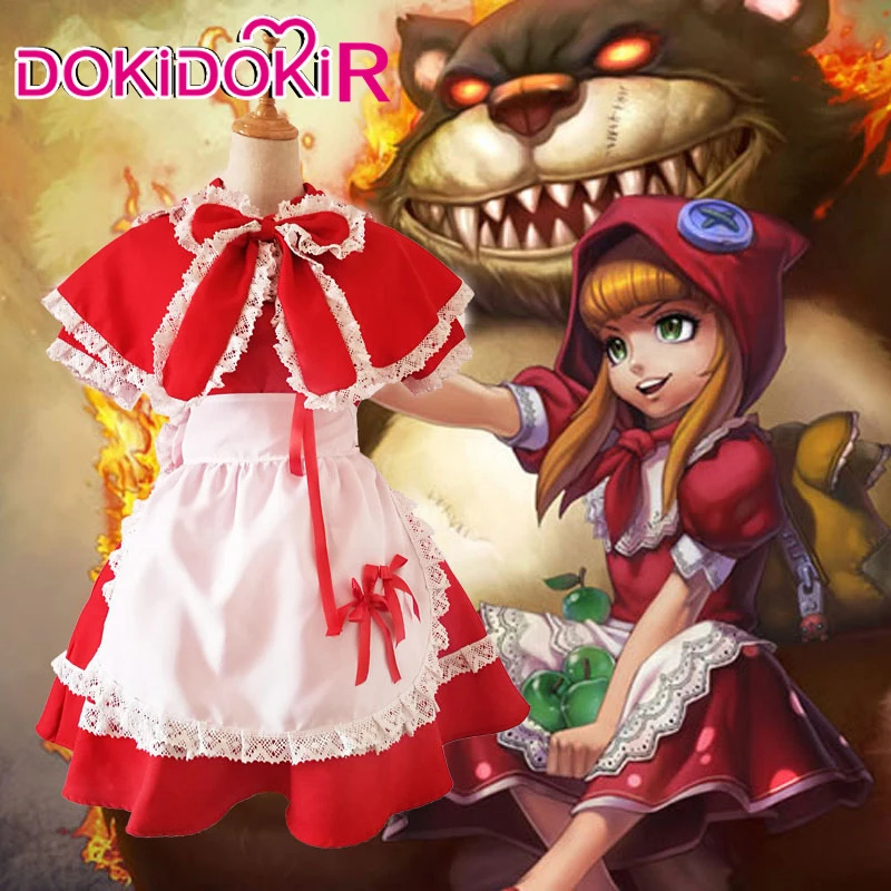 Игра DokiDoki League of Legends косплей Анни хастер маскарадный костюм для маленькой Красной
