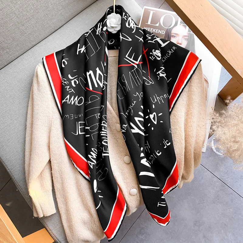 

90cm Foulard Print Luxury Designers Scarf 100 Pure Silk Scarf Designer Brand Silk Twill Scarf Foulard En Soie Scarfs 90*90cm