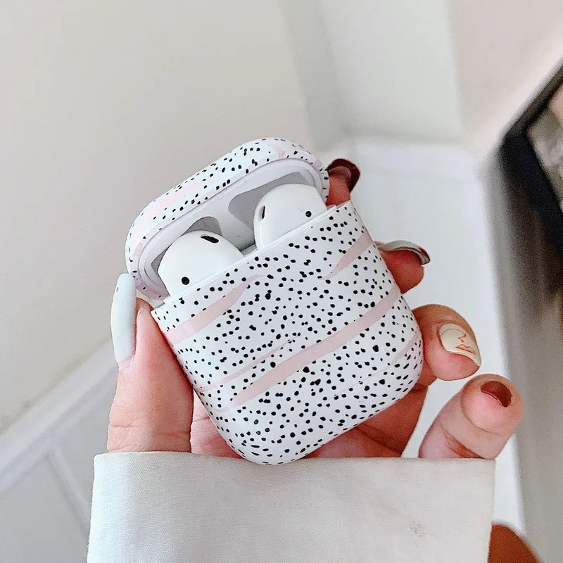 

1PCs Earphone Case for AirPods 2 1 Hard PC Starry Sky Dot Flower Cow Pattern Bluetooth Wireless Charging Box Cover for Air Pods