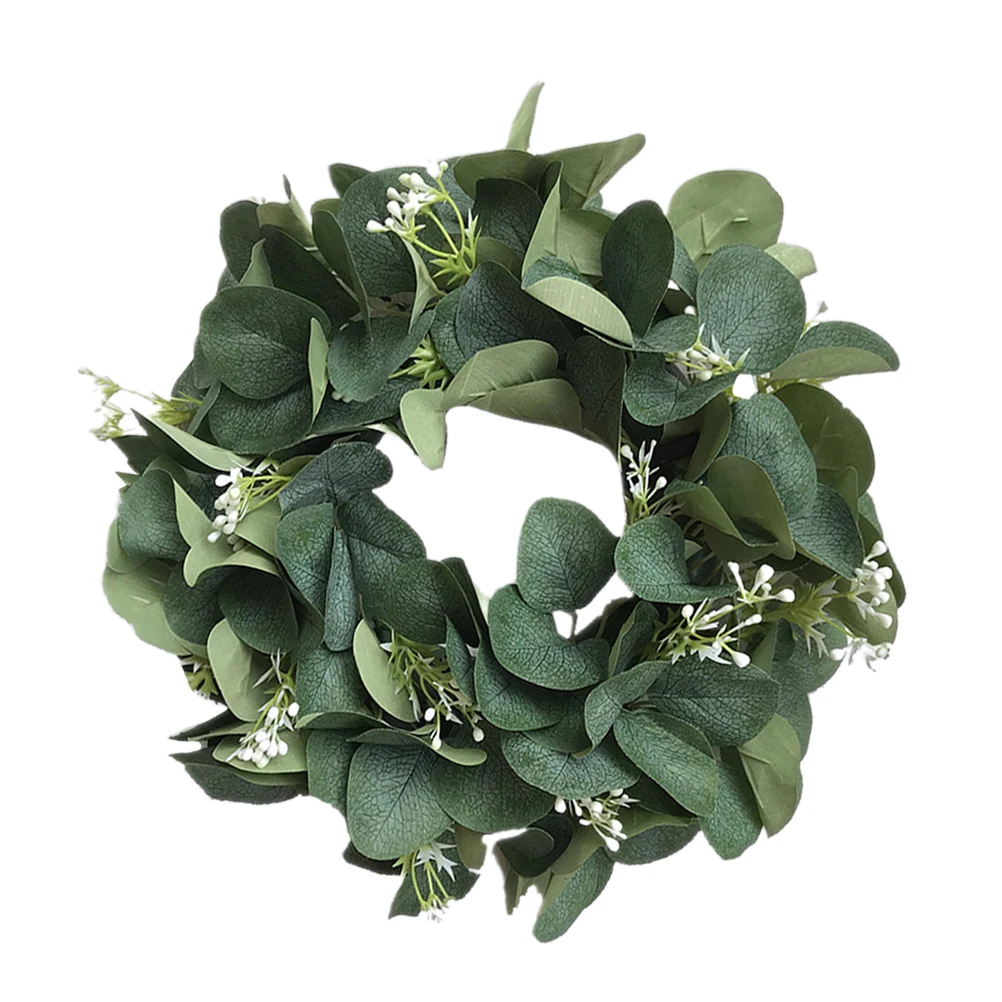 1 шт. эвкалиптовая симуляция венка в виде листьев зеленого листа Искусственные