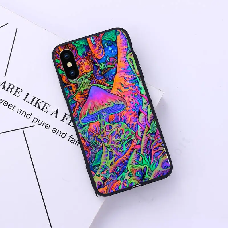 

Mushroom Psychedelic Art painting Phone Case for iPhone 11 12 pro XS MAX 8 7 6 6S Plus X 5S SE 2020 XR