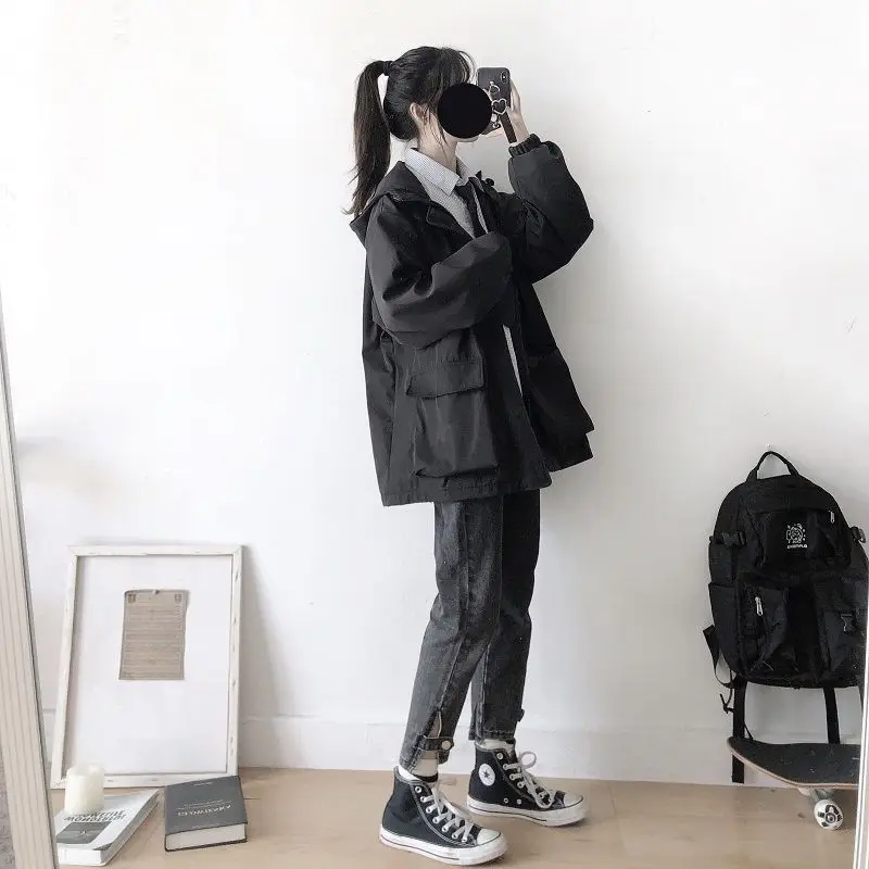 

2020 winter clothes women Harajuku Hip hop abrigo mujer Korean style coat ropa mujer undefined veste gabardina mujer drop