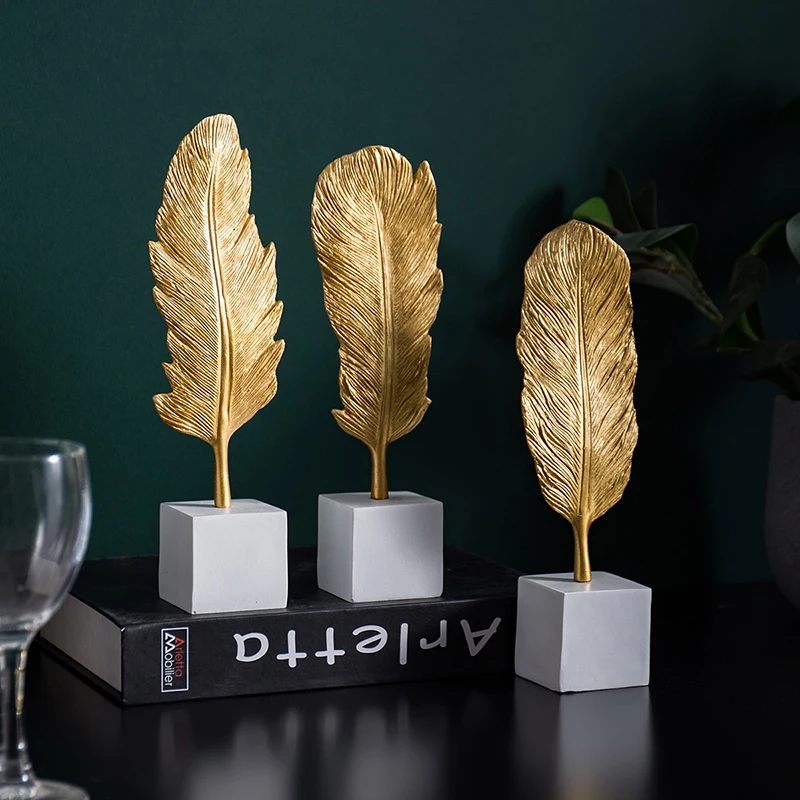 Uropean Железный художественный Золотой пальмовый лист миниатюрные креативные