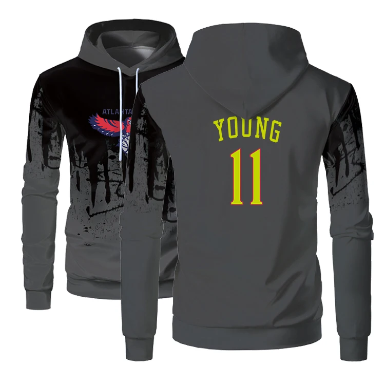 

3XL Mens New American Basketball Jersey Clothes #11 Atlanta Hawks Trae Young Sweatshirt Hoodies Off White Graphic Ink Fashion