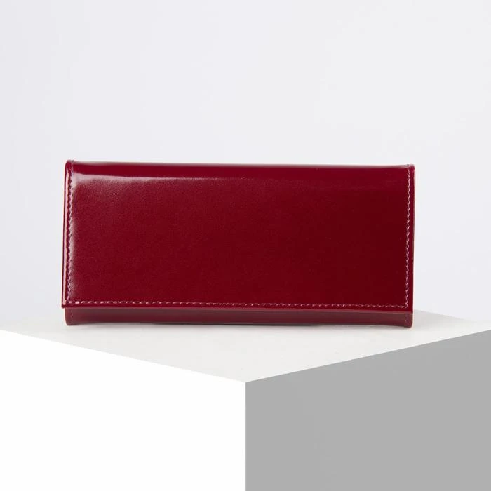 Кошелёк женский 2 отдела на клапане цвет бордовый | Багаж и сумки