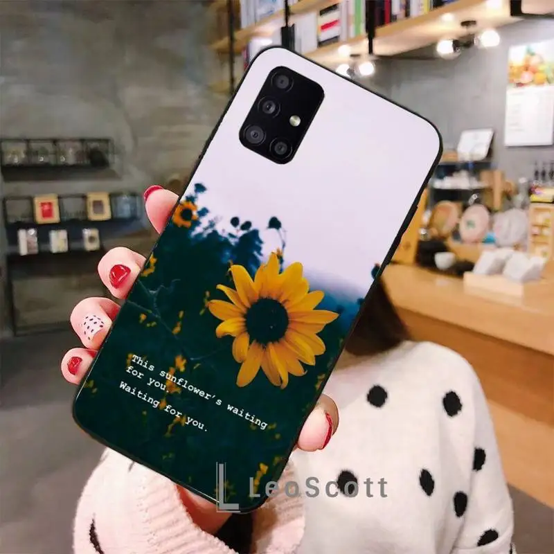 Beautiful yellow sunflower Phone Case For Samsung A40 A31 A50 A51 A71 A20E A20S S8 S9 S10 S20 Plus note 20 ultra | Мобильные
