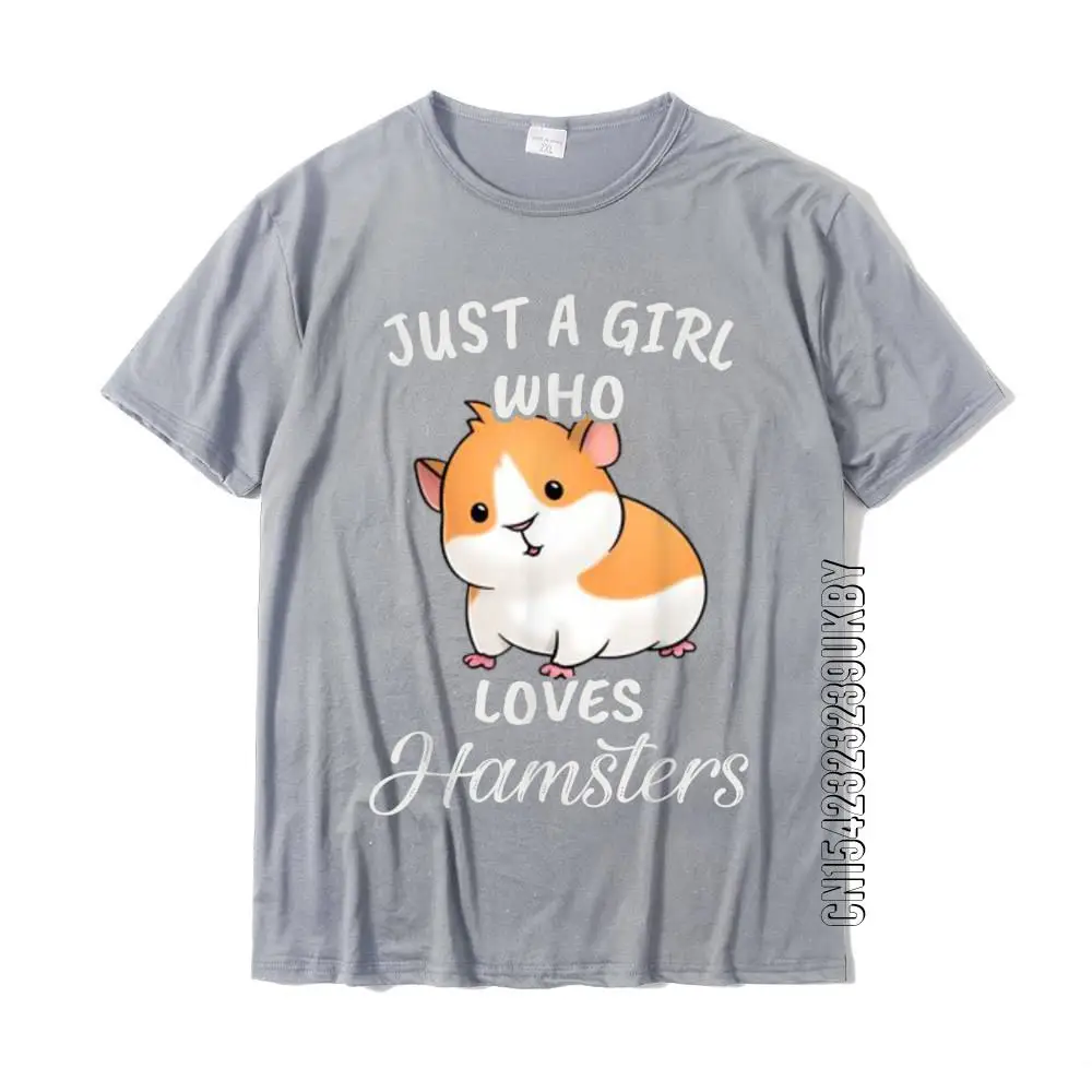 Забавный подарок акварельная футболка с надписью Just A Girl Who Loves Hamsters хлопковые