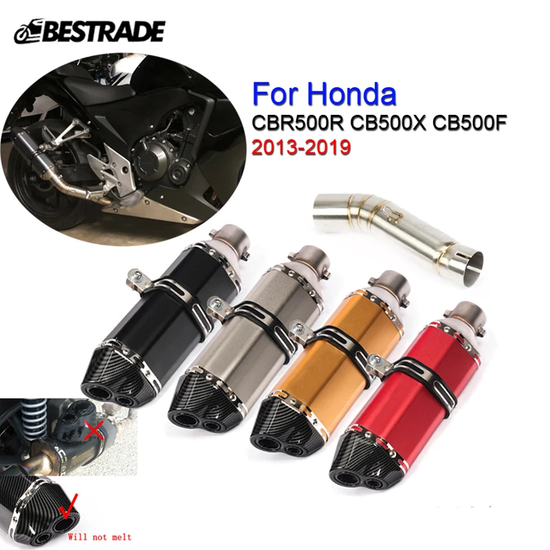 Выхлопная система для мотоцикла Honda CB500F CBR500 CBR500R CB500X 2013 2019 средний | Выхлопные трубы и системы -1005002583389735
