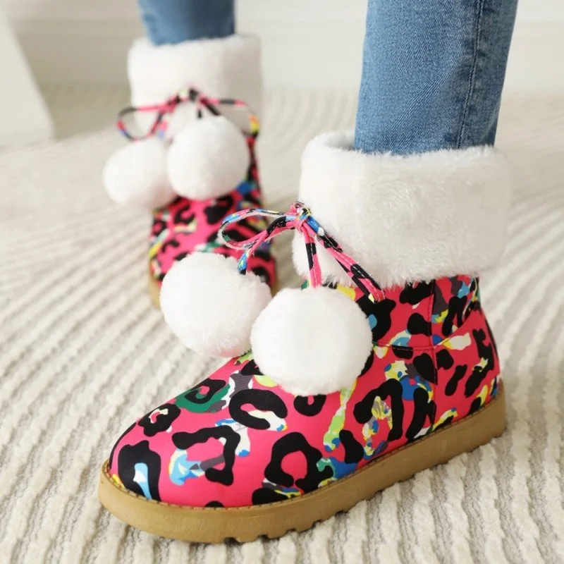 

Winter Hot Women's Snow Boots Flat Heel Round Head Warm HC-1-6