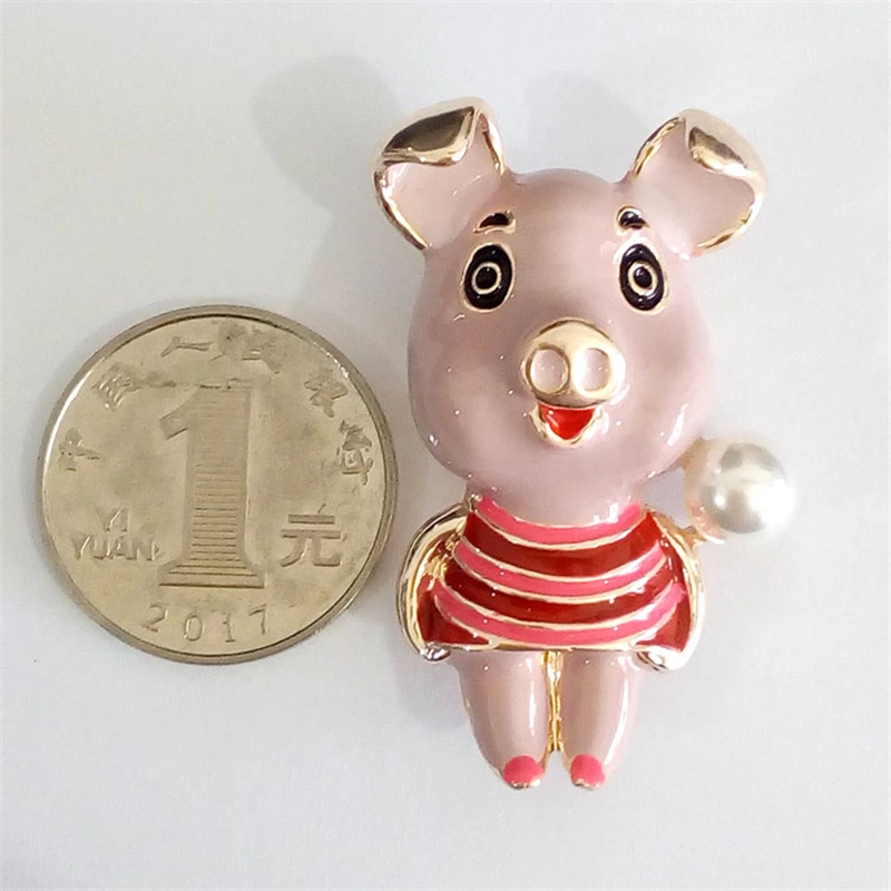 KingDeng Симпатичные Броши Цветок Золотая Свинья Лошадь Отворотом Pin Мода Дети