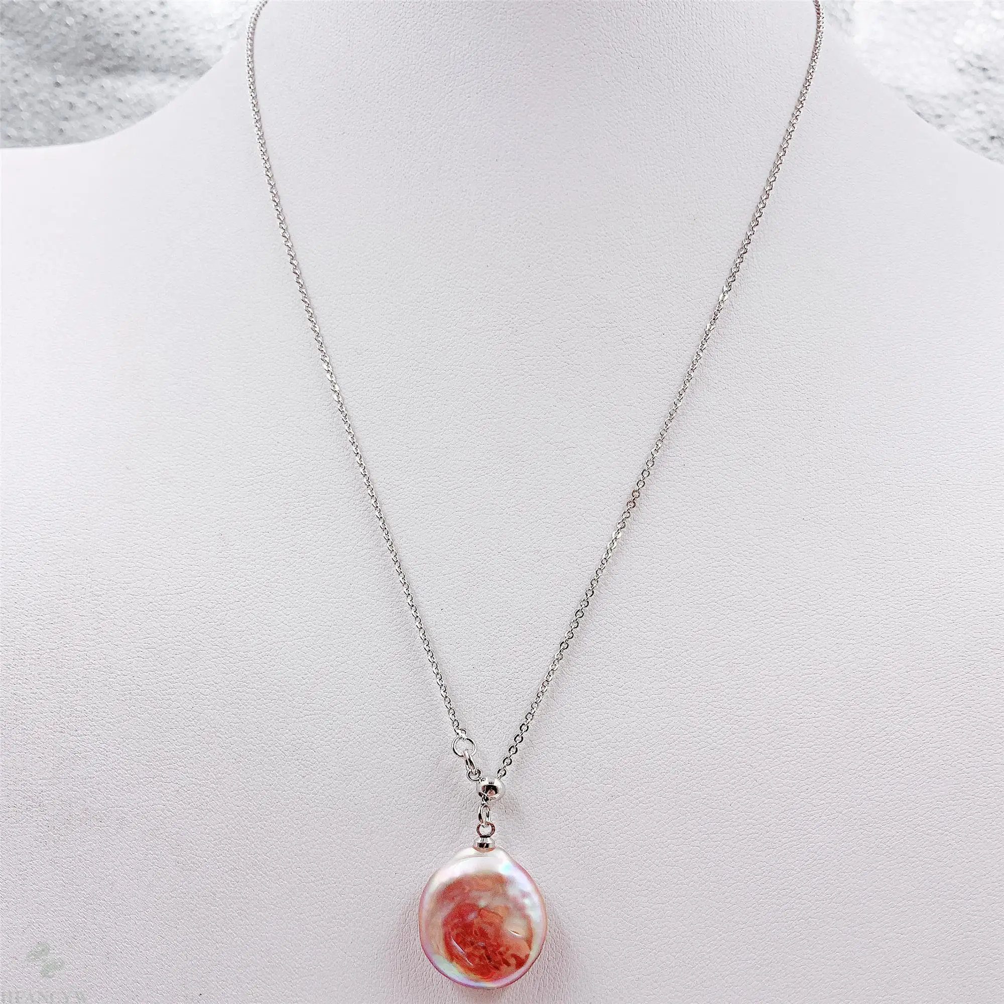 19x16 мм природа фиолетовая жемчужная подвеска в стиле барокко серебряное ожерелье