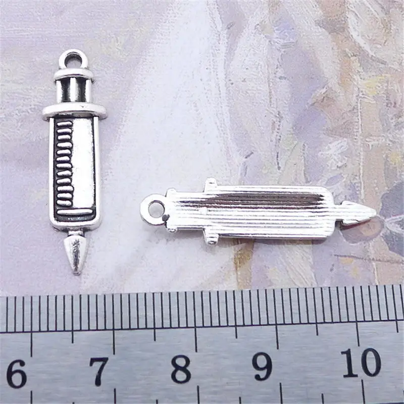 

Injection Syringe Doctor Nurse Charm Pendants Jewelry Making Finding DIY Bracelet Necklace Earring Accessories Handmade 5pcs