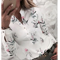kayotuas women shirt new floral print v neck hot sale autumn spring female casual blouse button slim fit lady clothes