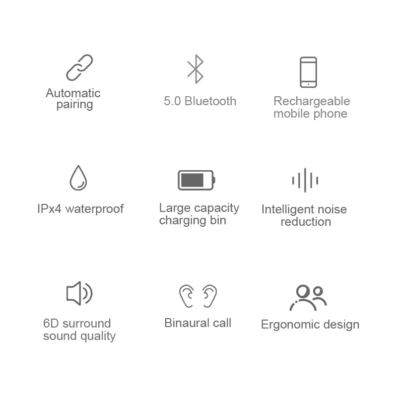 Беспроводные наушники перезаряжаемый мобильный телефон Bluetooth 6D качество
