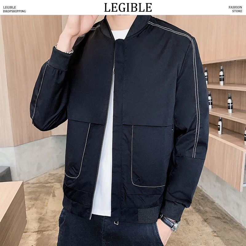 Разборные куртки бомберы весна осень 2020 мужские уличные однотонные пальто