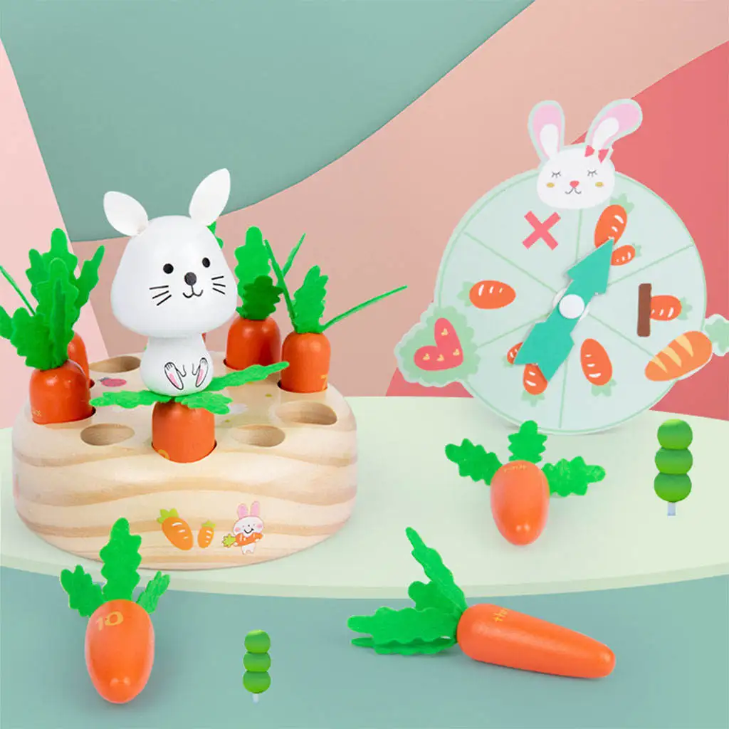 

Carrot Harvest Game Rabbit Pulling Radish Toy Education for Baby
