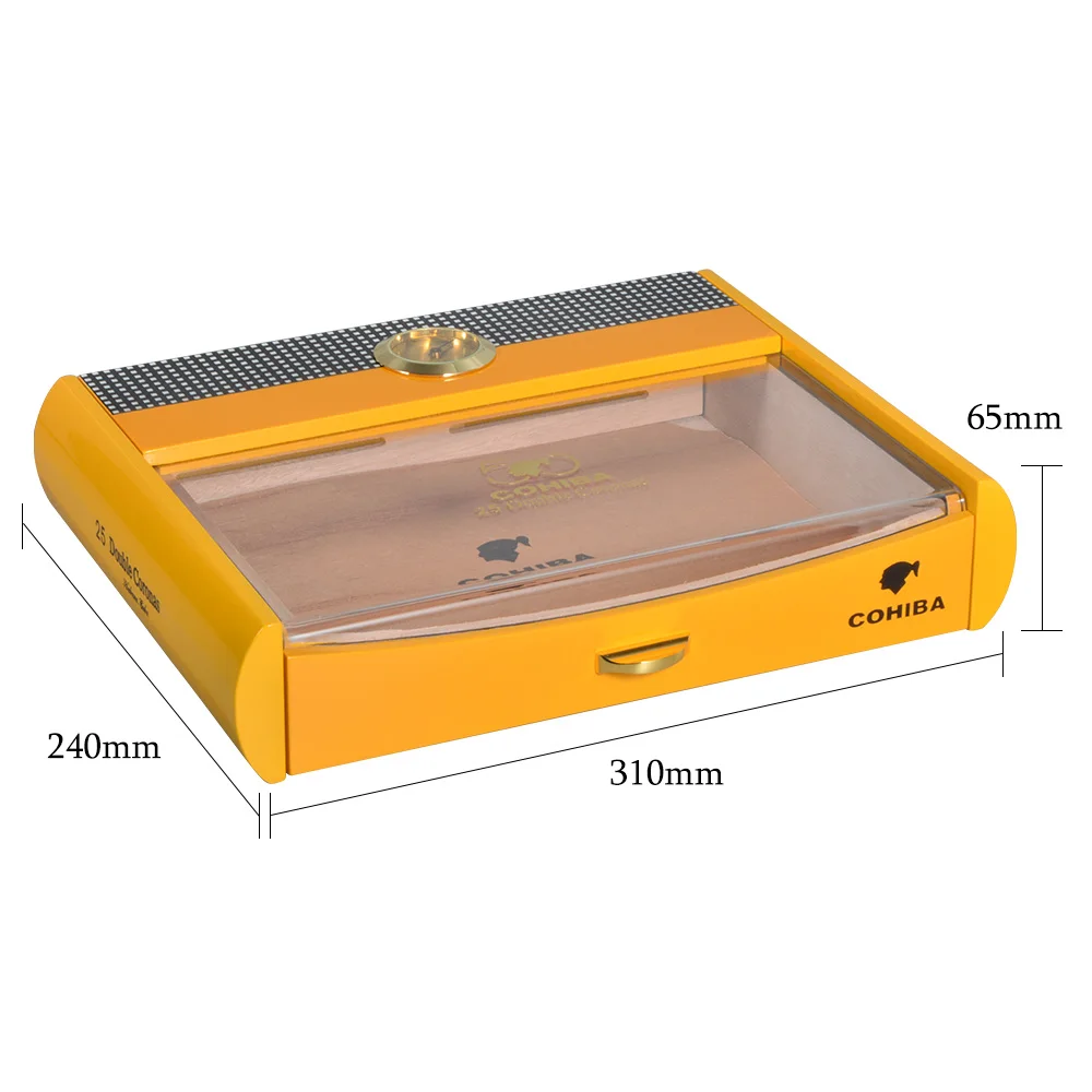 Large Capacity Cigar Box with Digital Hygrometer Glasstop Cabinet for Travel Desktop Decoration Humidor | Дом и сад