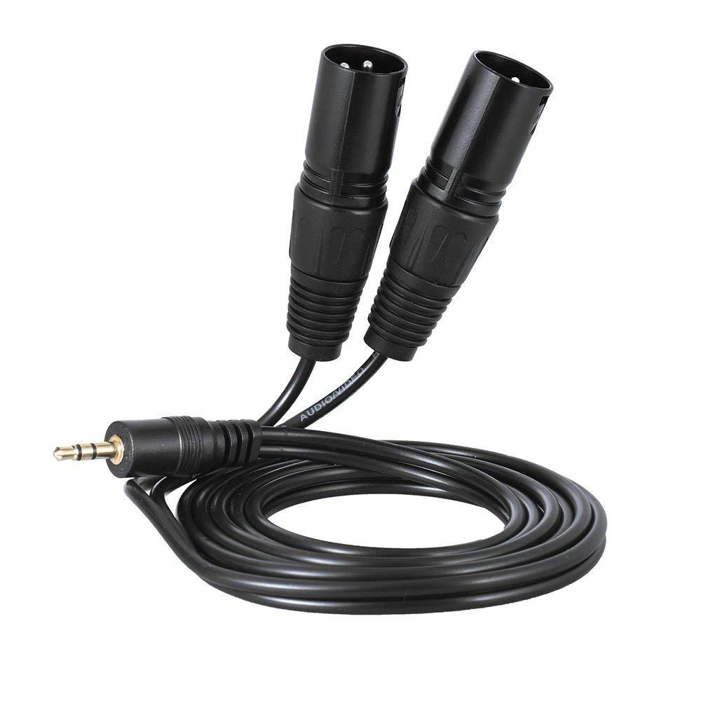MOWU аудиокабель 0 3 м/1 5 м/3 м/5 м разъем мм на XLR 2 отверстия для усилителя микшерная