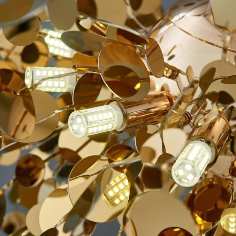 

Nordic style LED stainless steel Pendant Lights decorative golden tree lighting restaurant living room bedroom LED Pendant Light