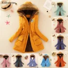 Пальто женское с меховой подкладкой, зимнее, теплое, с меховым воротником