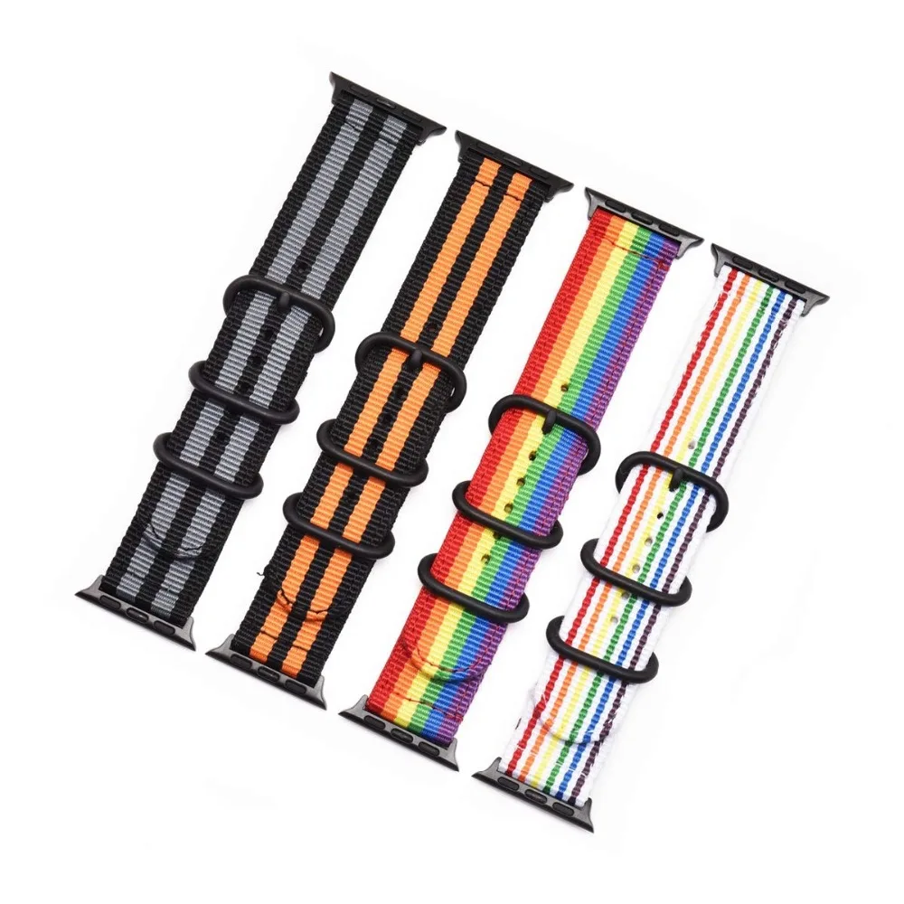 Ремешок для наручных часов Apple Watch Band 42 мм 44 нейлоновый браслет Series 4 3 2 1 38 40 прочная