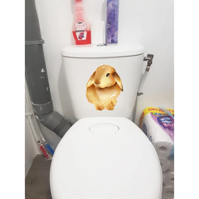 YOJA 18×22.7CM Hand Drawn Golden Rabbit Decor Wall Stickers Home WC Toiler Accessories T1-2722 |