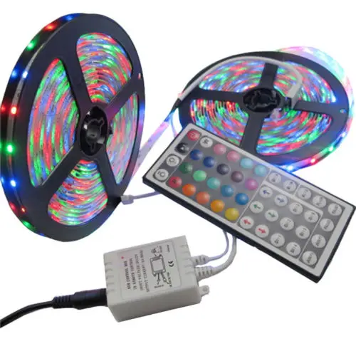 Светодиодный светильник 2835 SMD RGB лента 5 м 10 м 15 м 20 м DC12V 3528 Гибкая RGB Светодиодная лента e лента диод 24 кнопки контроллер WIF адаптер
