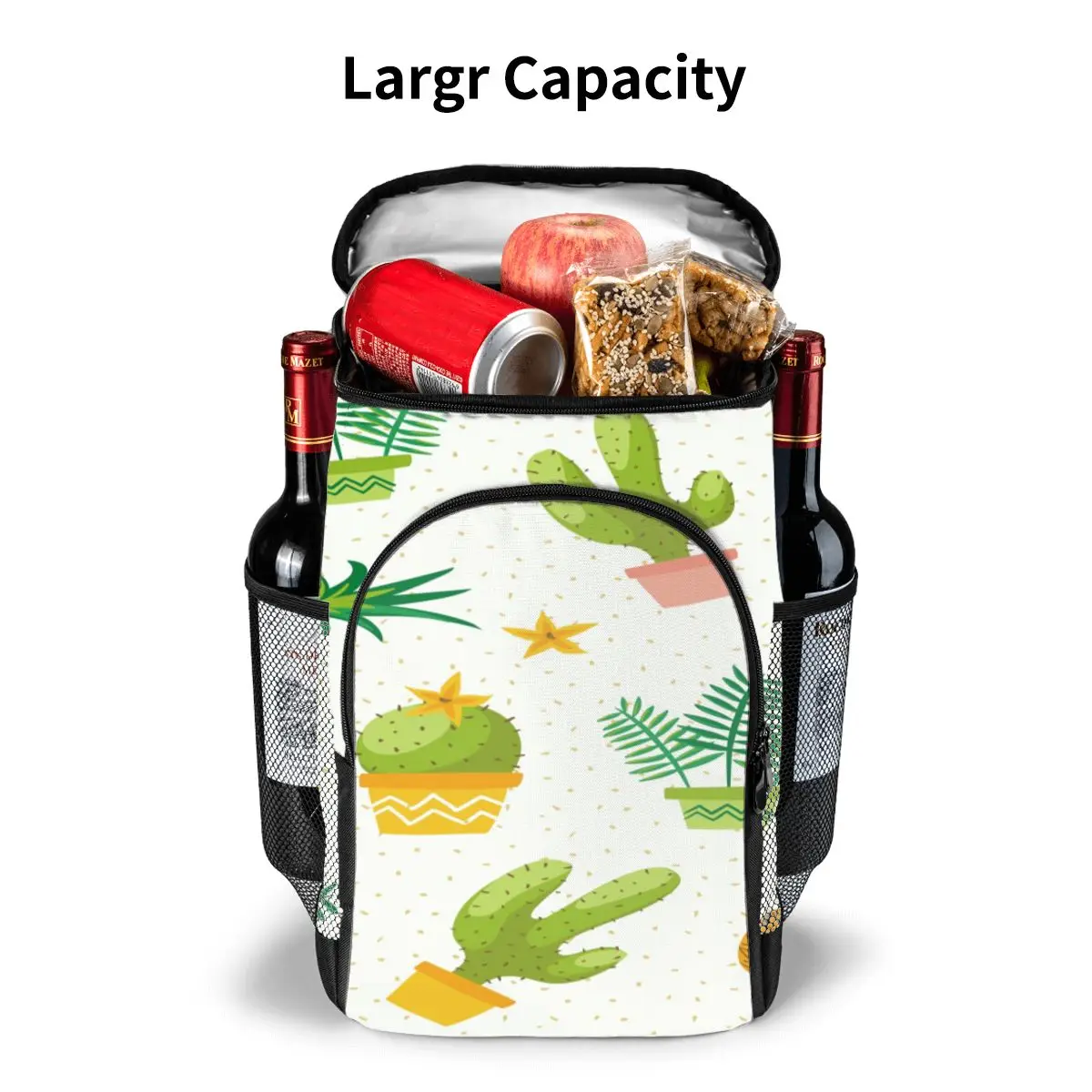 picnic cooler backpack watercolor cactus with fruits waterproof thermo bag refrigerator fresh keeping thermal insulated bag free global shipping