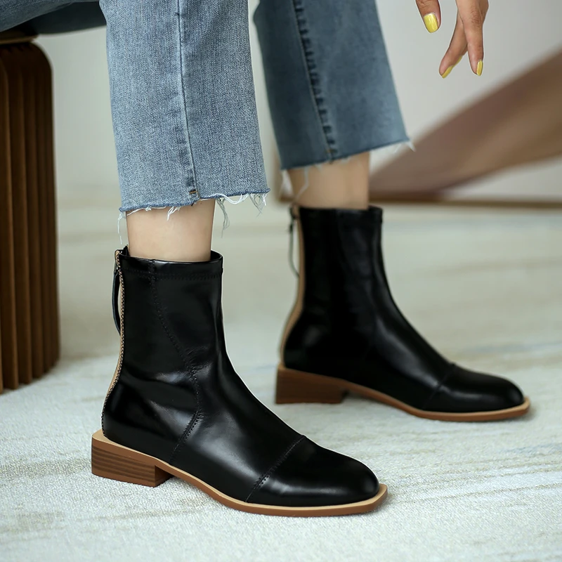 

Winter Genuine Leather boots Women Ankle Boots Comfortable quality soft Shoes Brand Designer Handmade 2020 winter boots