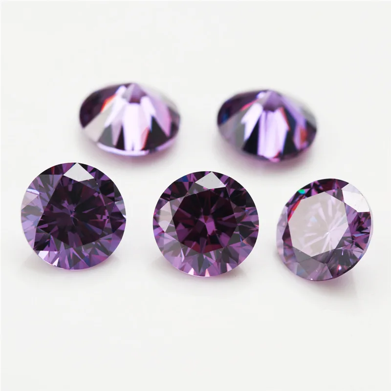 

500pcs Gemstone Synthetic 2.1-3mm Amethyst Color Round Shape Cubic Zirconia Loose CZ Stones Wholesale Price