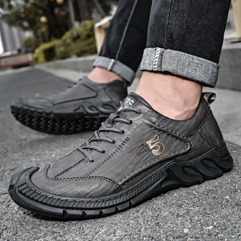 Jual Sepatu Bot Kasual Bisnis Lembut Jahitan Tangan Antik Renda Sheos Fashion Pria Sepatu Oxford Flat Kulit Asli Sepatu Pria