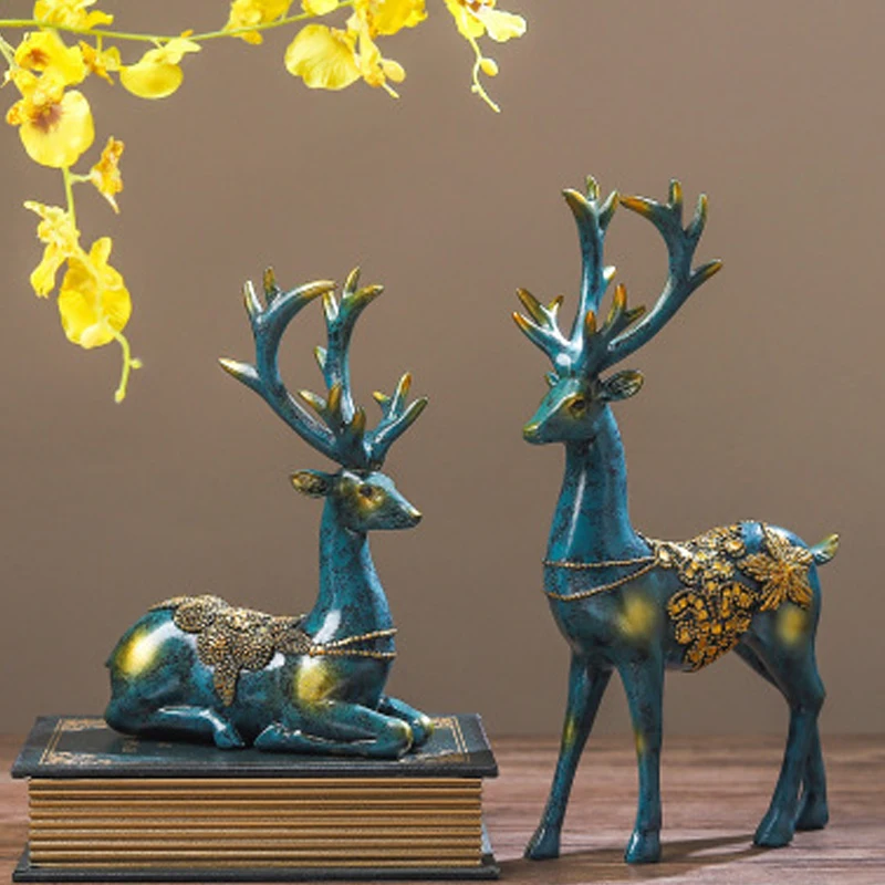

American Creative European Cartoon Image Deer Model TV Cabinet Living Room Decoration Storage Ornaments Home Decoration Crafts