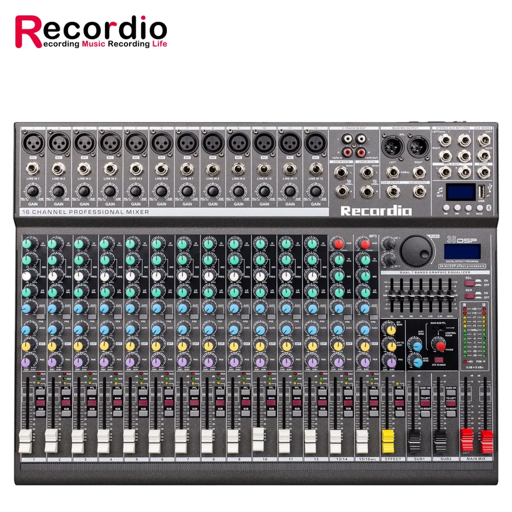 

GAX-EF16 Factory Best Selling 16 Channel Dj Professional Audio Digital Mixer Mixing Console