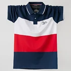 Мужская Летняя воздухопроницаемая рубашка-поло с коротким рукавом, размеры до 5xl