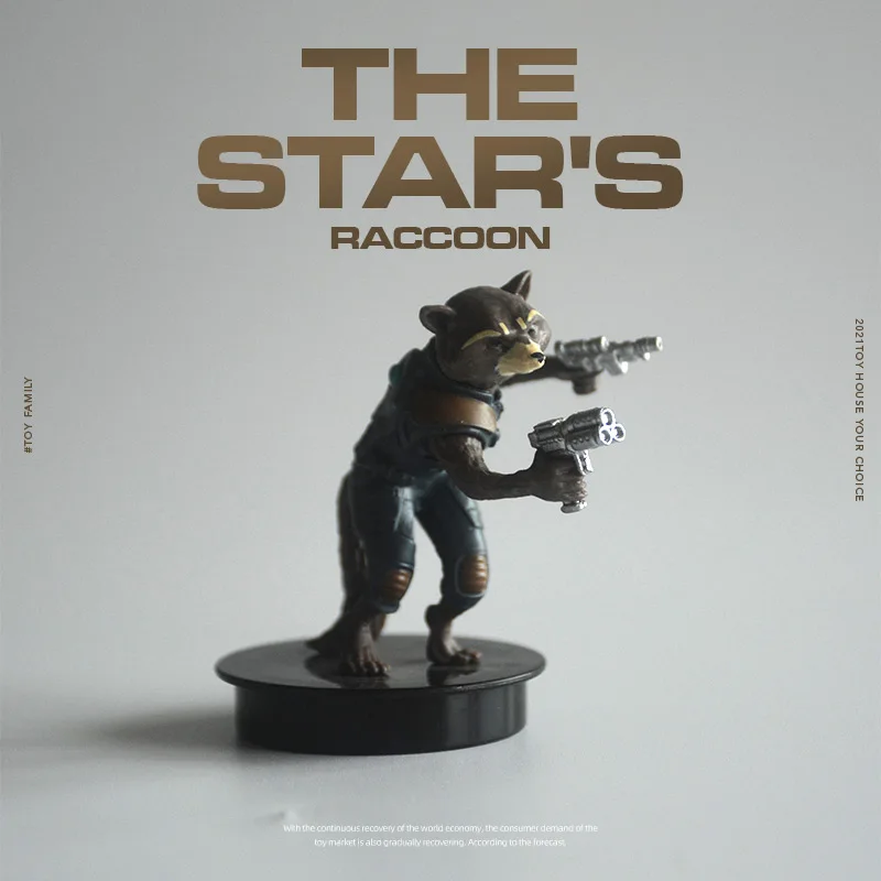 

24Pieces 6cm Star Trek raccoon doll hand-made ornament cartoon model