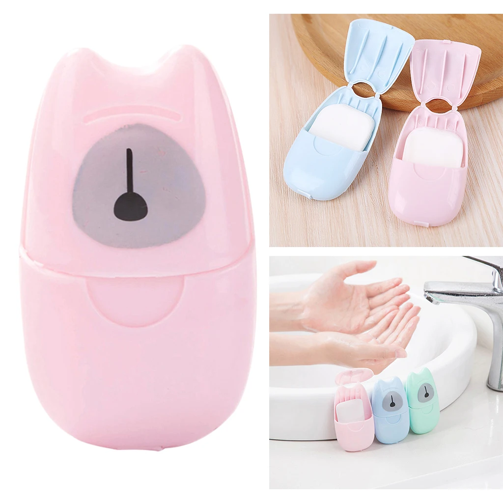 

50 Pcs Disposable Mini Travel Soap Paper Washing Hand Bath Cleaning Portable Boxed Foaming Soap Paper Scented Sheets