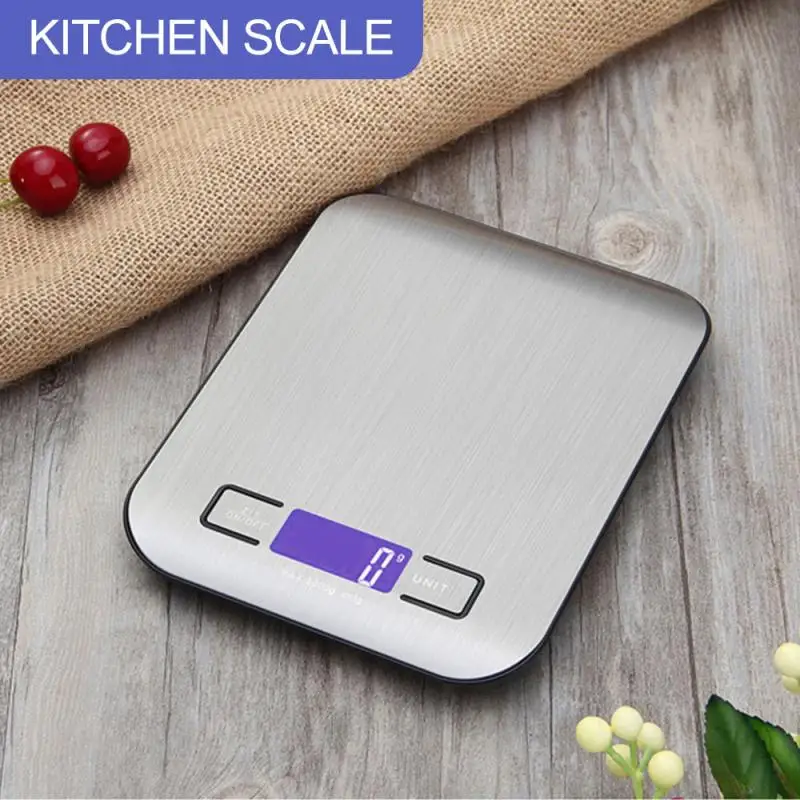 

5kg/1g Stainless Steel LED Digital Electronic Scale Kitchen Food Diet Scale Measuring Tool Baking Kitchen Scale G/OZ/LB/ML/KG