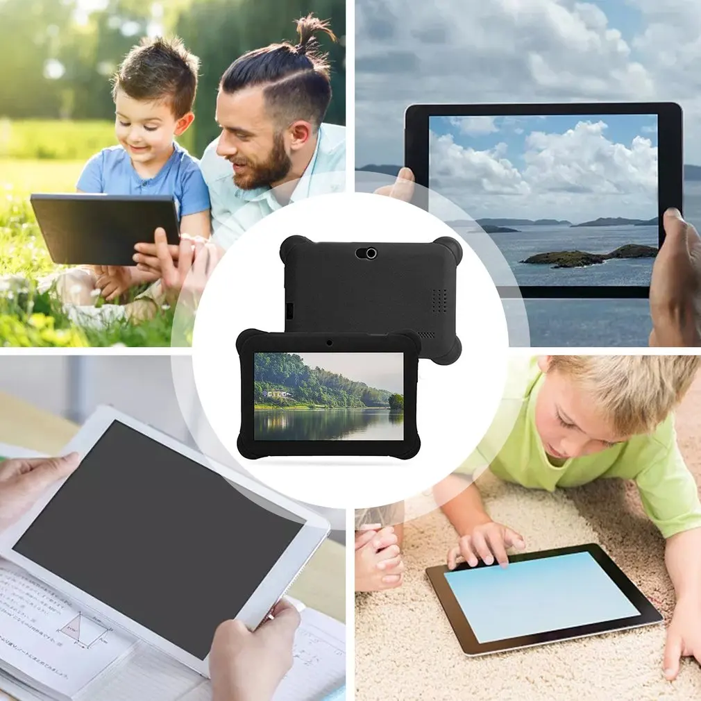 7-дюймовый детский планшет, четырехъядерный, многофункциональный, Play Store, беспроводной планшет, Обучающий планшет 512M + 4G, мультяшный детский ... от AliExpress RU&CIS NEW